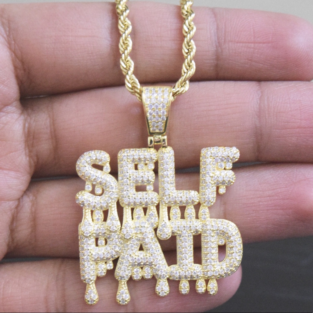 14k Gold Iced Out Diamond Self Paid Charm Chain